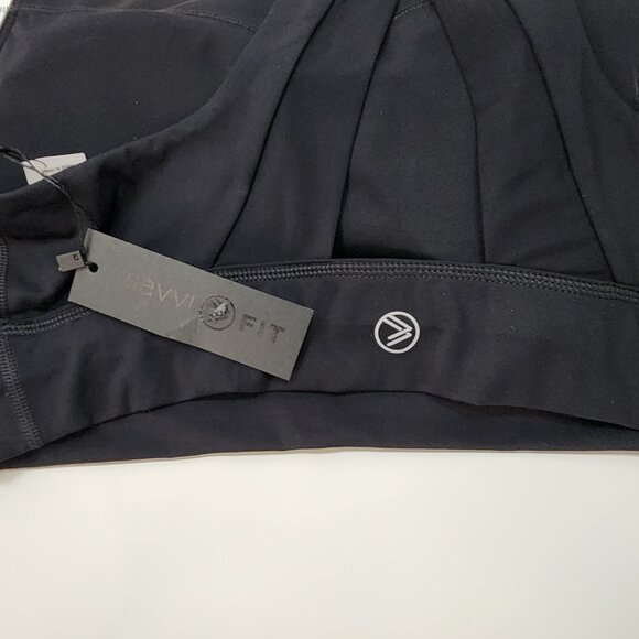 NEW Savvi Fit Prism Sports Bra Womens Large L Black Racerback Athletic Gym UU02X - Picture 4 of 7